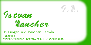 istvan mancher business card